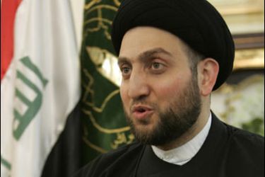 r/Iraqi politician Ammar al-Hakim of the Supreme Islamic Iraqi Council (ISCI) gestures as he speaks during an interview with Reuters in Baghdad February 4, 2009.
