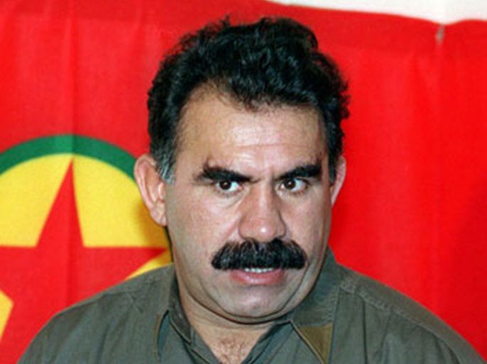 MASNAA, -, LEBANON : (FILES) -- A file photo taken on September 28, 1993 shows Kurdish rebel chief Abdullah Ocalan giving a press conference in Masnaa on the Lebanon-Syria border. Kurdish rebel leader Abdullah Ocalan has confirmed he will call for a "historic" ceasefire on March 21, 2013, the day of the Kurdish New Year, a pro-Kurdish lawmaker told reporters on March 18, 2013 in Istanbul after meeting the jailed PKK chief. AFP PHOTO / JOSEPH BARRAK