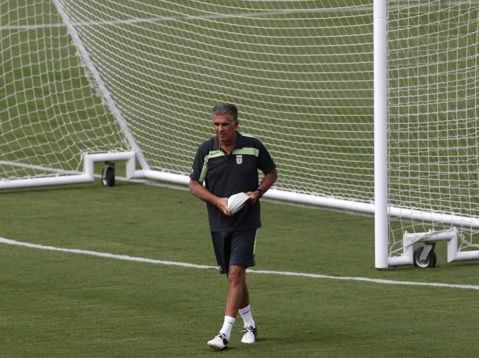 Iran's head coach Carlos Queiroz during a training session of the Iranian team at the Manoel Barradas stadium in Salvador, Brazil, 24 June 2014. Iran will face Bosnia-Herzegovina in a group F preliminary round match of the FIFA World Cup 2014 in Salvador on 25 June 2014.