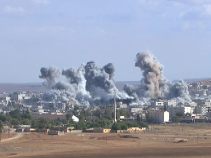 طائرات التحالف شنت مزيدا من الغارات على مواقع تنظيم الدولة بعين العرب(الجزيرة)