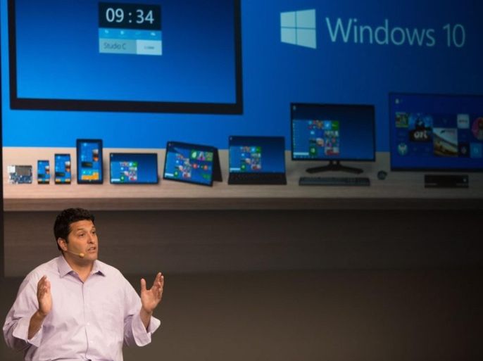 Terry Myerson, executive vice president, Operating Systems Group, introduces Windows 10 and explains how it will deliver one experience to a range of devices, from PC to phone to Xbox during a preview event in San Francisco, California, USA, 30 September 2014. EPA/MICROSOFT / HANDOUT EDITORIAL USE ONLY, NO SALES