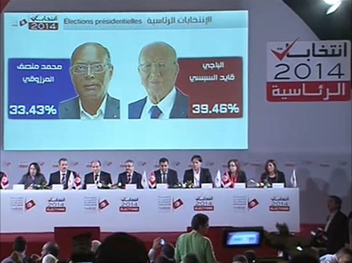 السبسي والمرزوقي إلى جولة ثانية لرئاسة تونس