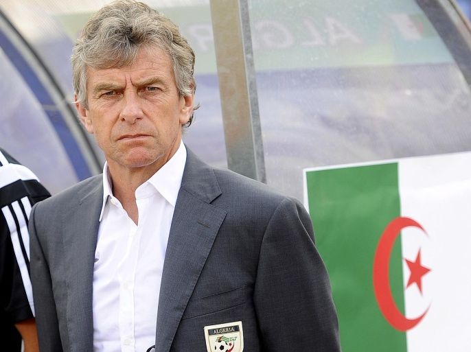 MONGOMO, EQUATORIAL GUINEA - JANUARY 23: Head coach of Algeria Christian Gourcuff is seen during the 2015 African Cup of Nations Group C football match between Ghana and Algeria at Mongomo Stadium in Mongomo, Equatorial Guinea on January 23, 2015.