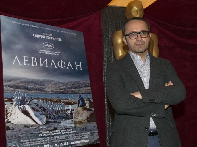 Russian director Andrey Zvyagintsev of "Leviathan" poses during the 87th Academy Awards foreign film nominee preview at the Dolby Theatre in Hollywood, California February 20, 2015. The Oscars will be presented at the Dolby Theatre February 22, 2015. REUTERS/Mario Anzuoni (UNITED STATES - Tags: ENTERTAINMENT)