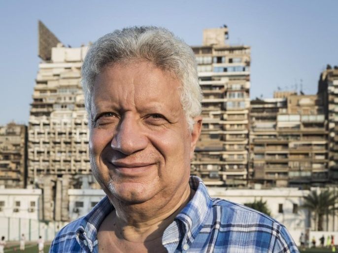 CAIRO, EGYPT - SEPTEMBER 11: Mortada Mansour is a lawyer and politician who is currently the head of the Zamalek Club, on September 11, 2014 in Cairo, Egypt. Due to government fears of violence only police and a few loyal fans are allowed at the stadium during matches. Mansour recently was shot at outside of the club and is trying to outlaw the Zamalak Club Ultra fans.