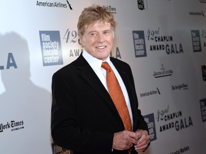 Honoree Robert Redford arrives at the 42nd annual Chaplin Award Gala at Alice Tully Hall on Monday, April 27, 2015, in New York. (Photo by Evan Agostini/Invision/AP)
