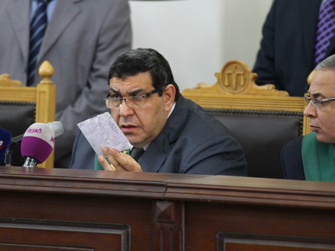 ‪جانب من جلسة محاكمة قيادات الإخوان‬ (الجزيرة/أرشيف)