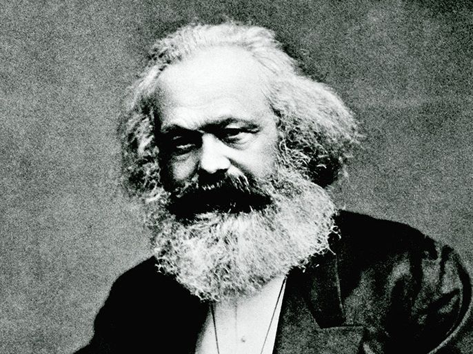 الموسوعة - Portrait of Karl Marx (1818-1893) (b/w photo)