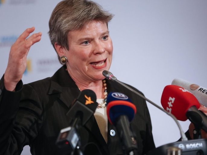 US Under Secretary of State for Arms Control and International Security Rose Gottemoeller answers questions during a press conference in Kiev, Ukraine, 05 December 2014. Under Secretary Gottemoeller is visiting Kiev for a series of bilateral meetings with her counterparts to discuss security cooperation, nonproliferation, and arms control.