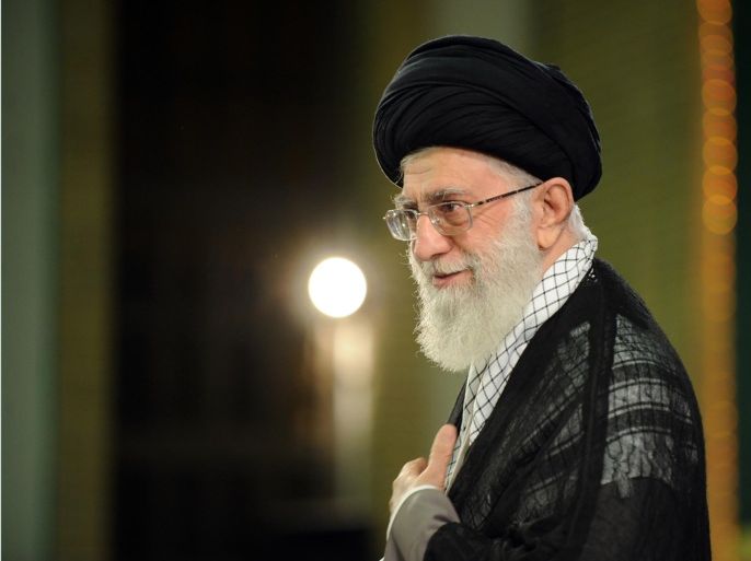 In this picture released by the official website of the office of the Iranian supreme leader, Supreme Leader Ayatollah Ali Khamenei attends a meeting in Tehran, Monday, Aug. 17, 2015. Khamenei is saying the fate of a historic nuclear deal with world powers is still unclear as lawmakers in both the Islamic Republic and the U.S. review it. (Office of the Iranian Supreme Leader via AP)
