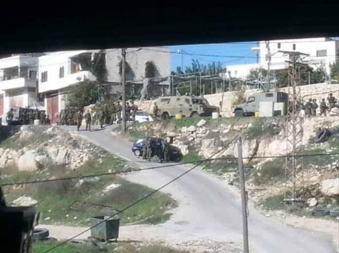 مكان عملية الدهس عند مفترق بيت أمر شمال ‫‏الخليل والتي أدت إلى إصابة عدد من جنود الاحتلال، وإطلاق النار على المنفذ