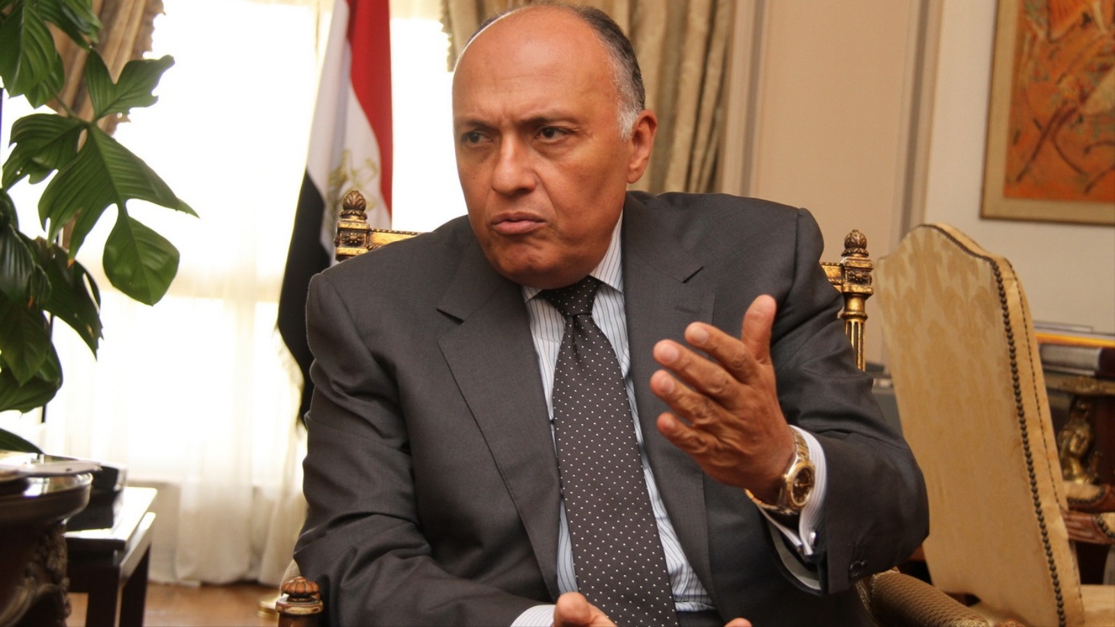 ‪(الجزيرة‬ وزير الخارجية المصري قال إن بلاده تعترف باحتمال تعرض الطائرة الروسية لعملية إرهابية 