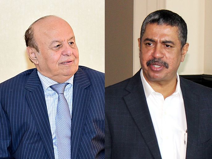 كومبو الرئيس اليمني عبد ربه منصور هادي ونائبه خالد بحاح