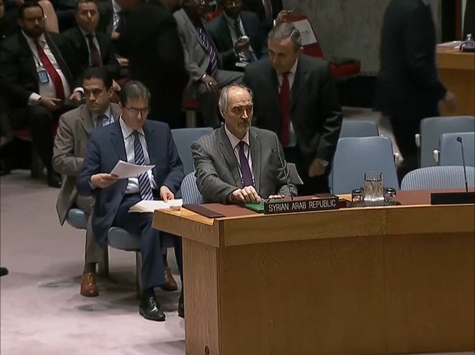 بشار الجعفري- ممثل سوريا بمجلس الأمن/ جلسة خاصة بمجلس الأمن لبحث الأزمة السورية