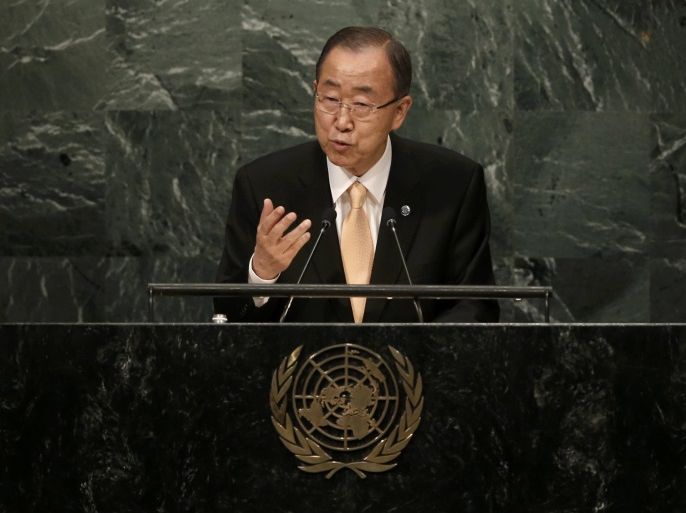 United Nations Secretary General Ban Ki-moon addresses the General Debate of the 71st Session of the United Nations General Assembly in the Manhattan borough of New York, U.S., September 20, 2016. REUTERS/Mike Segar