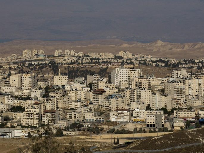 A view of the East Jerusalem neighborhood of Alzaim and the Israel Jewish West Bank settlement of Ma'ale Adumim, in the background, 06 July 2016. Israel government has approved the building of 560 new homes in Ma'ale Adumim, and the Israeli Prime Minster Benjamin Netanyahu approve the planning of 240 new homes in east Jerusalem, allegedly in reactions to the Palestinian attack in Hebron over the weekend.