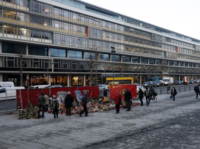 A general view of the Breitscheidplatz square with a memorial of candles and flowers for the victims of the terrorist truck attack in Berlin, Germany, 19 January 2017. In the evening of 19 December 2016, Anis Amri drove a lorry into a Christmas market, killing 12 people and injuring over 50 other. The Islamic State (IS) militant group claimed the responsibility for the attack.
