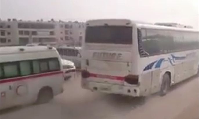 وصول حافلات تقل مهجري كفريا والفوعة إلى حلب