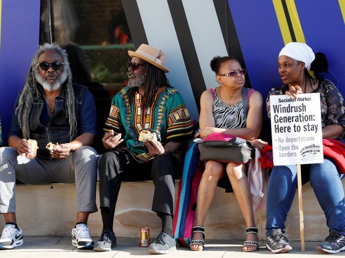 People gather in Windrush Square to show solidarity with the Windrush generation in the Brixton district of London, Britain April 20, 2018. REUTERS/Darren Staples