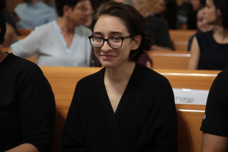 Hearing for US citizen detained by Israel- - TEL AVIV, ISRAEL - OCTOBER 17: 22-year-old U.S. citizen Lara Alqasem, who has been held by Israeli authorities since Oct. 2, appears in court in Tel Aviv, Israel on October 17, 2018. Lara Alqasem has been in Israeli custody since arriving at Ben Gurion International Airport last Tuesday with a valid student visa hoping to study law, human rights and freedom of travel at Hebrew University in Jerusalem. Israeli officials are de