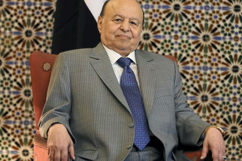 Yemeni President Abd-Rabbu Mansour looks on during his meeting with Arab League Secretary-General Ahmed Aboul Gheit in Cairo, Egypt August 14, 2018. REUTERS/Mohamed Abd El Ghany