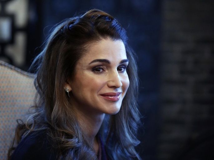 Jordan's Queen Rania attends a meeting with Belgium's Prime Minister Charles Michel (unseen) at Val Duchesse castle in Brussels, January 12, 2016. REUTERS/Francois Lenoir