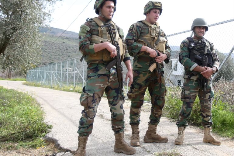 Lebanese army members secure the area in Kawkaba, Lebanon February 10, 2018.REUTERS/Ali Hashisho