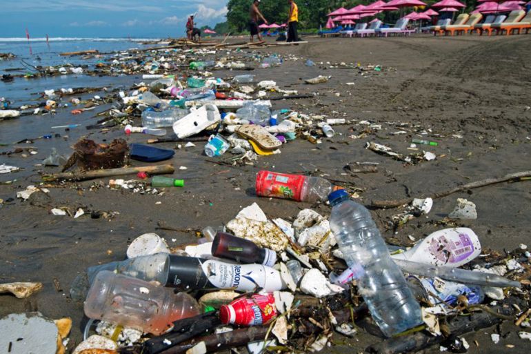 Indonesia. Bali. Seminyak. Beach. Pollution After A Storm. (Photo by: Marka/Universal Images Group via Getty Images)