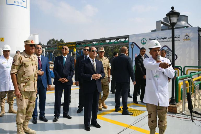 المتحدث الرسمي لرئاسة الجمهورية - السيسي أثناء افتتاح أحد مصانع الكيماويات في 31 أكتوبر 2019
