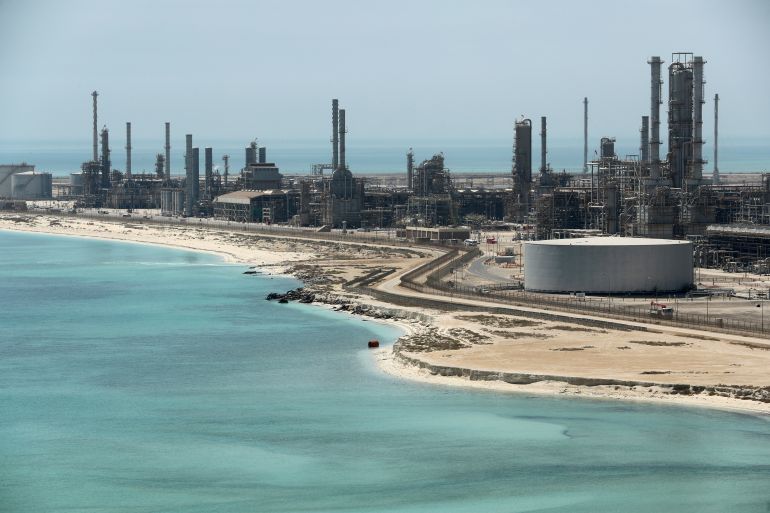 General view of Saudi Aramco's Ras Tanura oil refinery and oil terminal in Saudi Arabia
