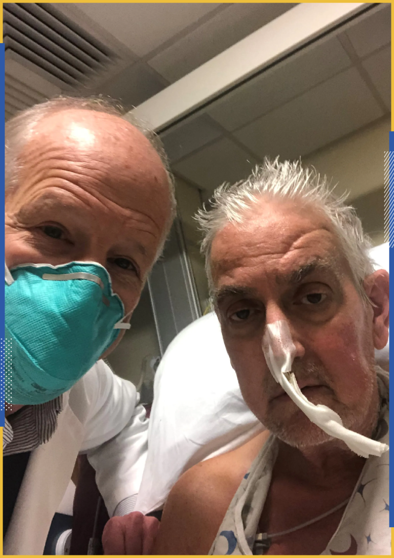 التقط الجراح بارتلي بي جريفيث هذه الصورة مع ديفيد بينيت قبل العملية بعدة أسابيع (كلية الطب بجامعة ميريلاند)