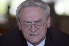 (ALTERNATIVE CROP) - Then German Interior Secretary of State August Hanning attends a press point in Rabat on July 3, 2007.
