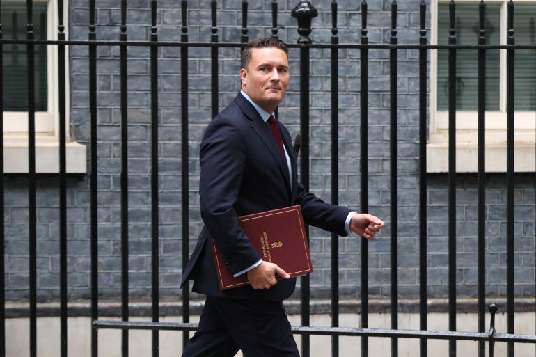 LONDON, ENGLAND - OCTOBER 13: Secretary of State for Defence, Wes Streeting, departs after attending a cabinet meeting at Downing Street on October 13, 2026 in London, England. (Photo by Dan Kitwood/Getty Images)